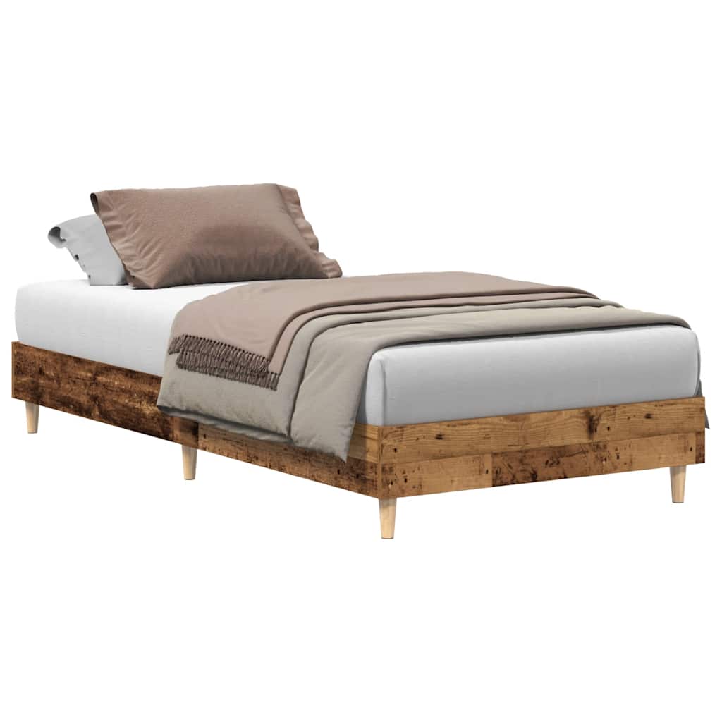 Bed Frame No Mattress Old Wood 90x200 cm Engineered Wood