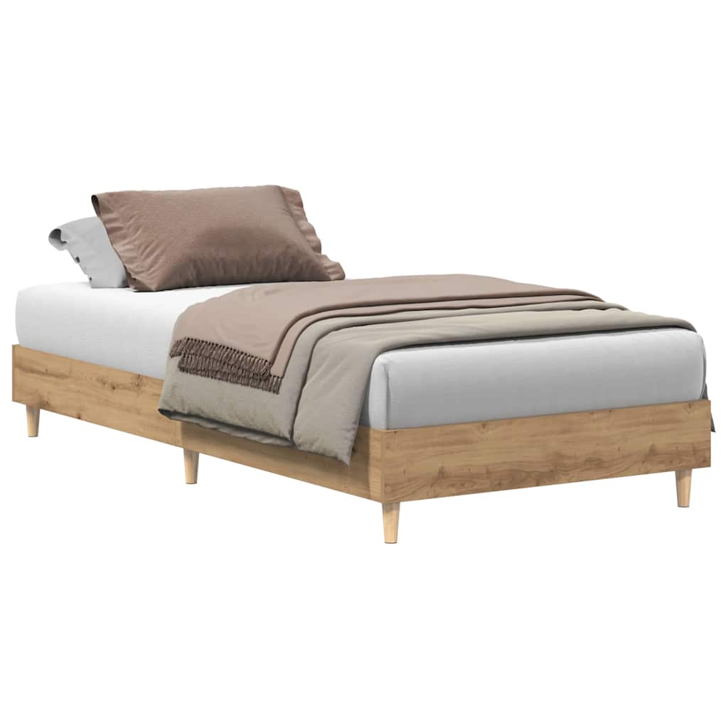 Bed Frame No Mattress Artisan Oak 90x200 cm Engineered Wood