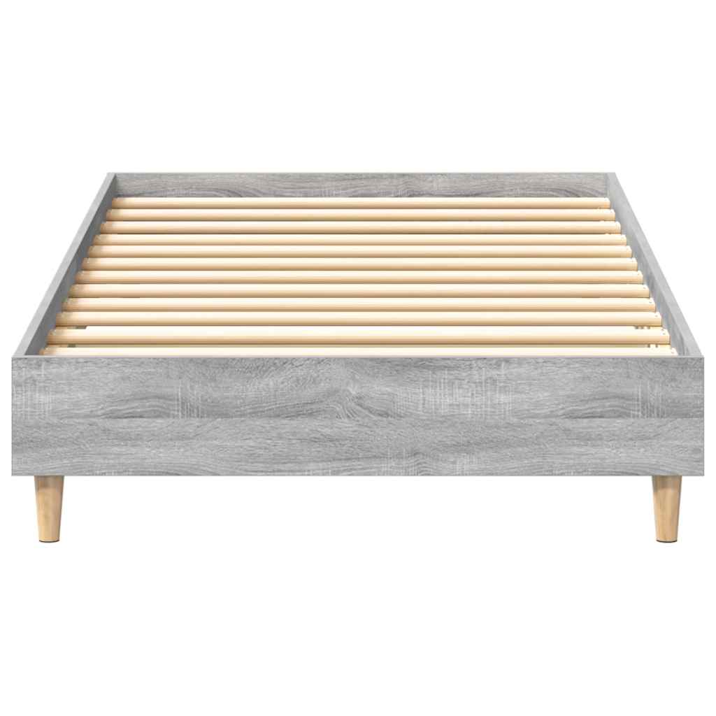 Bed Frame No Mattress Grey Sonoma 90x190 cm Single Engineered Wood