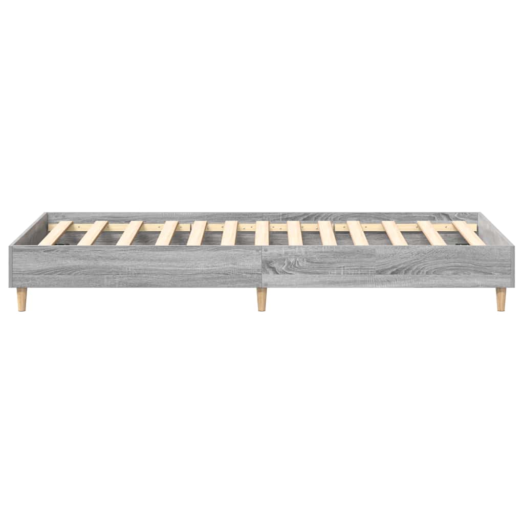 Bed Frame No Mattress Grey Sonoma 90x190 cm Single Engineered Wood