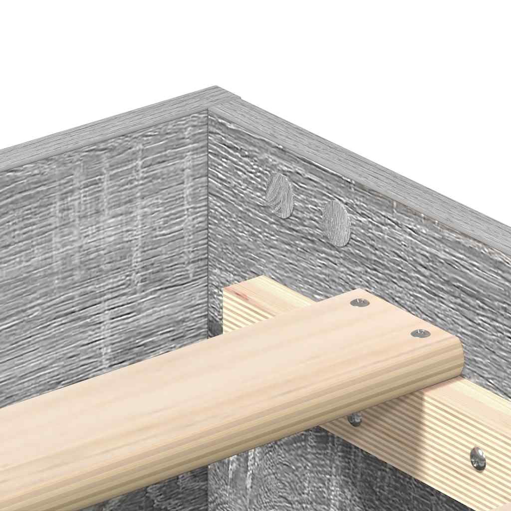 Bed Frame No Mattress Grey Sonoma 90x190 cm Single Engineered Wood
