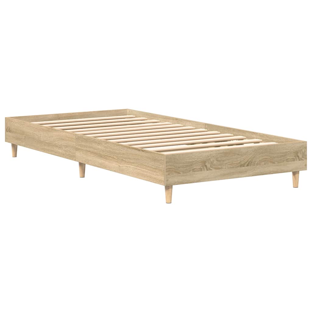 Bed Frame No Mattress Sonoma Oak 75x190 cm Small Single Engineered Wood