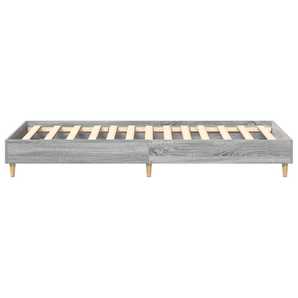 Bed Frame No Mattress Grey Sonoma 75x190 cm Small Single Engineered Wood