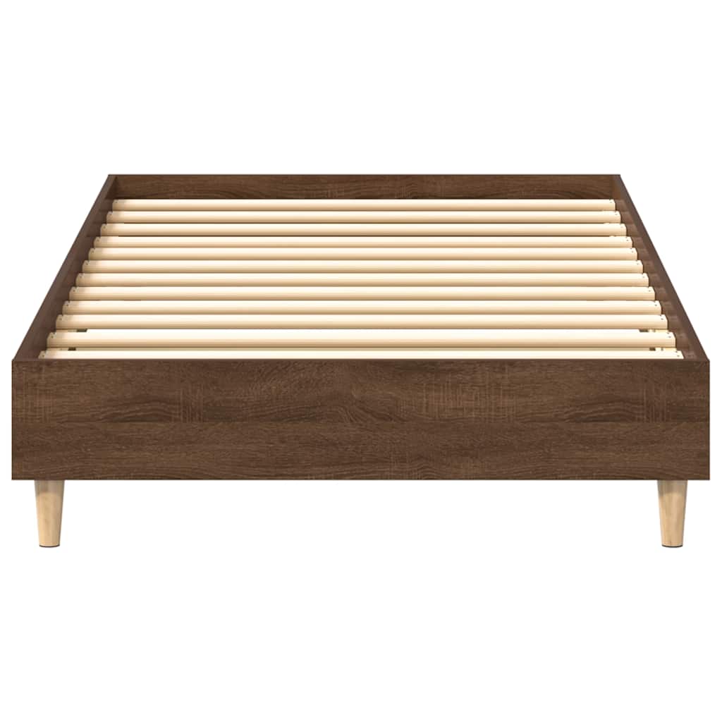 Bed Frame No Mattress Brown Oak 75x190 cm Small Single Engineered Wood