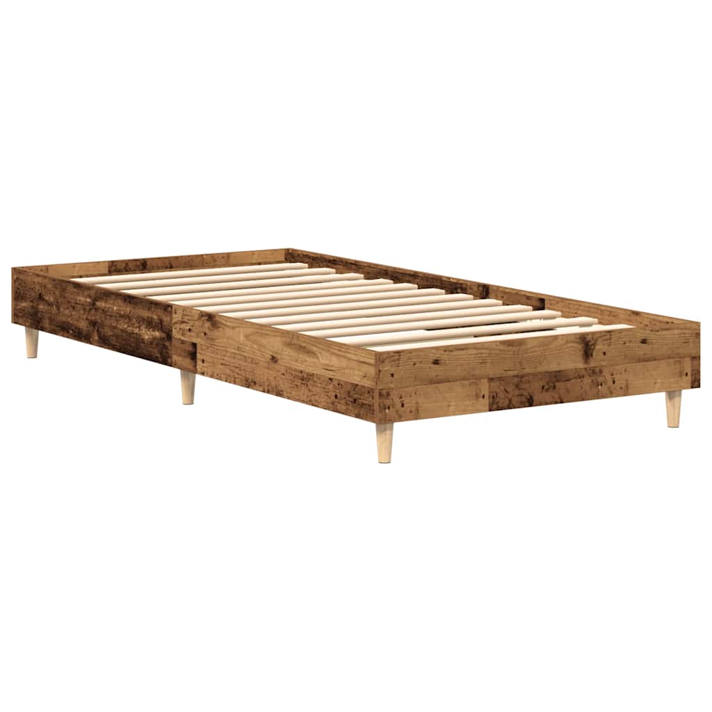 Bed Frame No Mattress Old Wood 75x190 cm Small Single Engineered Wood