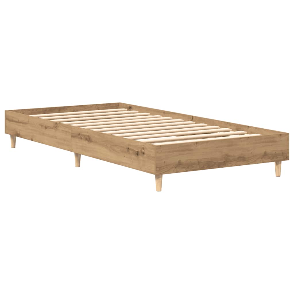 Bed Frame No Mattress Artisan Oak 75x190 cm Small Single Engineered Wood