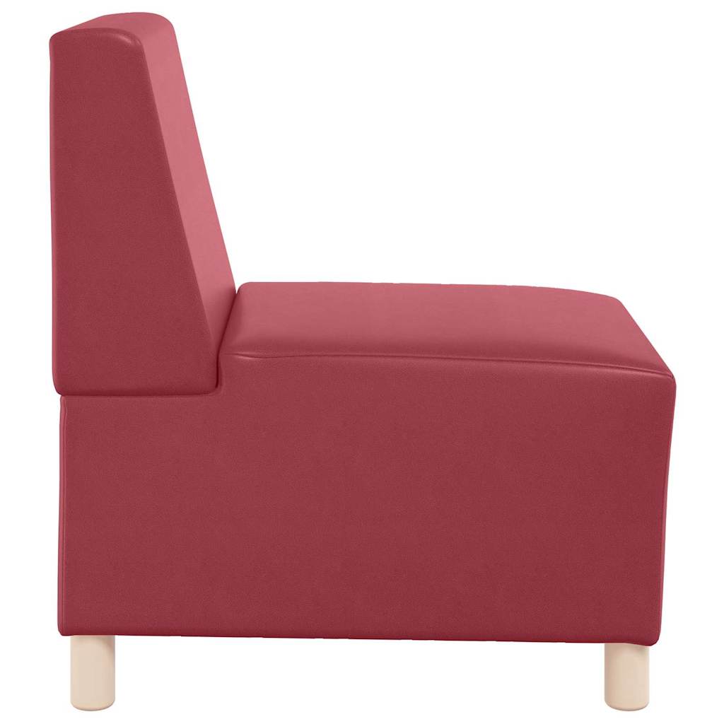 | Modular Sofa Unit Armless | Wine red 55 x 74 x 82 cm Faux leather