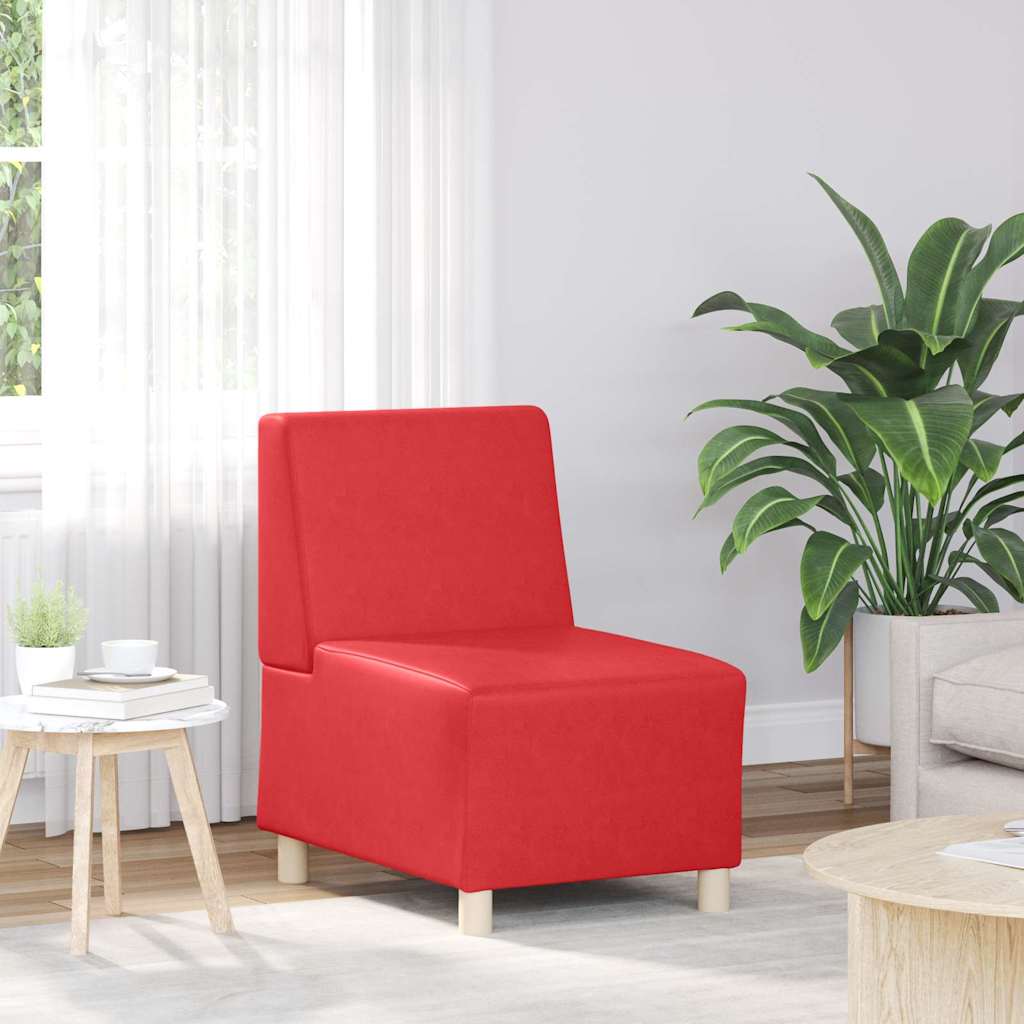 | Modular Sofa Unit Armless | Red 55 x 74 x 82 cm Faux leather