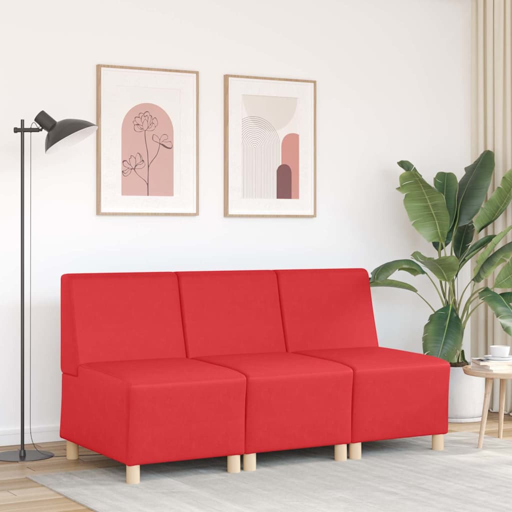 | Modular Sofa Unit Armless | Red 55 x 74 x 82 cm Faux leather