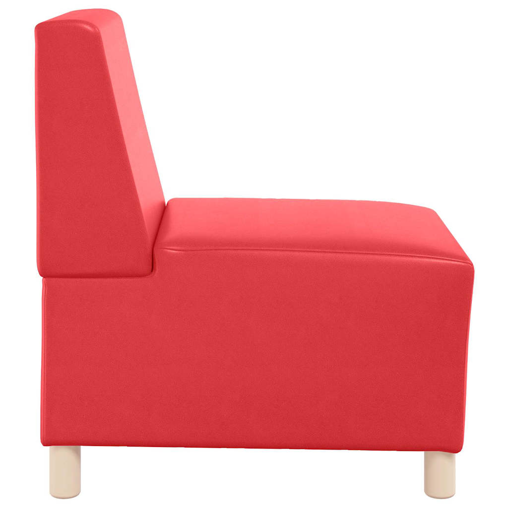 | Modular Sofa Unit Armless | Red 55 x 74 x 82 cm Faux leather