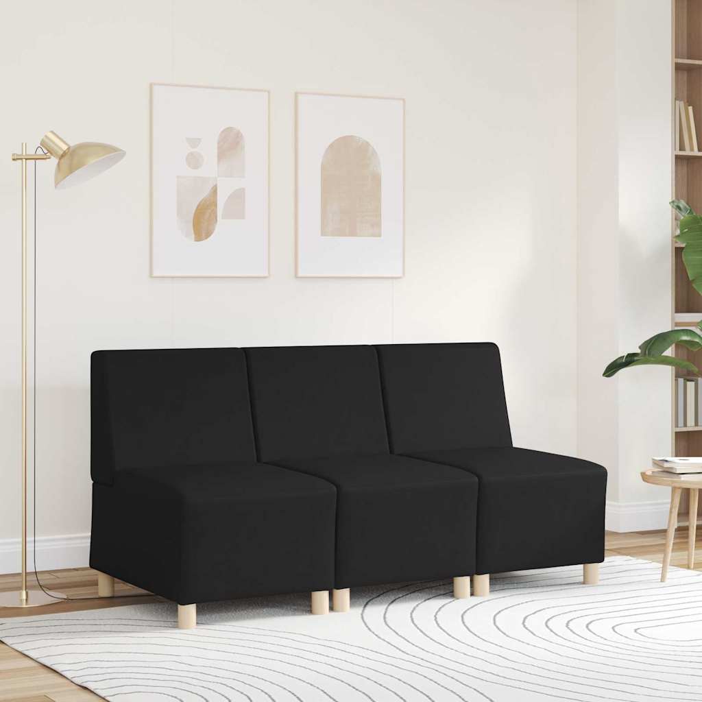 | Modular Sofa Unit Armless | Black 55 x 74 x 82 cm Faux leather