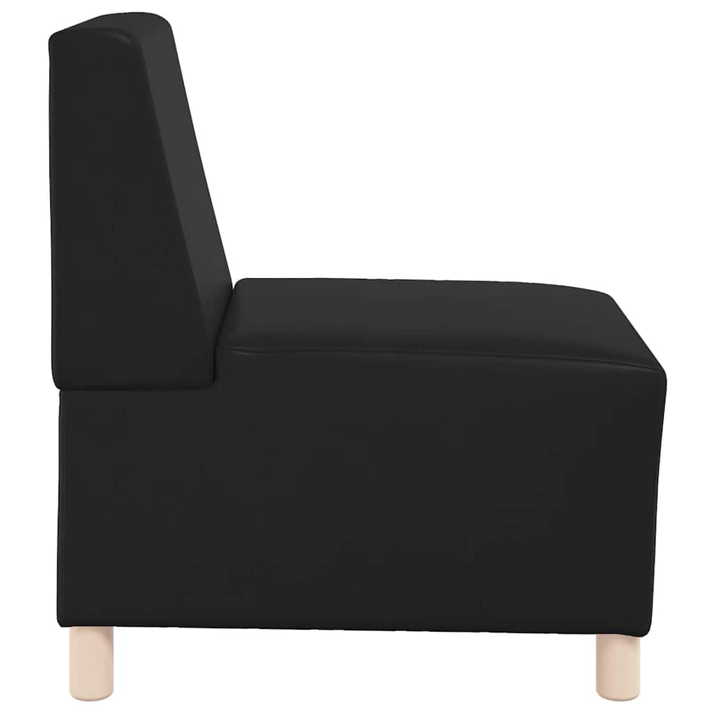 | Modular Sofa Unit Armless | Black 55 x 74 x 82 cm Faux leather