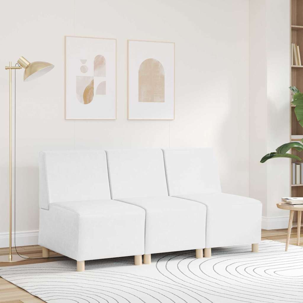 | Modular Sofa Unit Armless | White 55 x 74 x 82 cm Faux leather