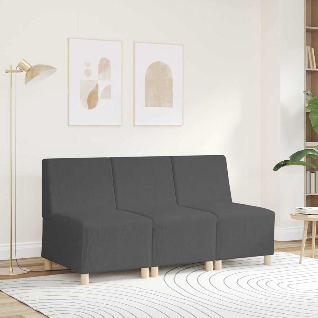 | Modular Sofa Unit Armless | Dark grey 55 x 74 x 82 cm