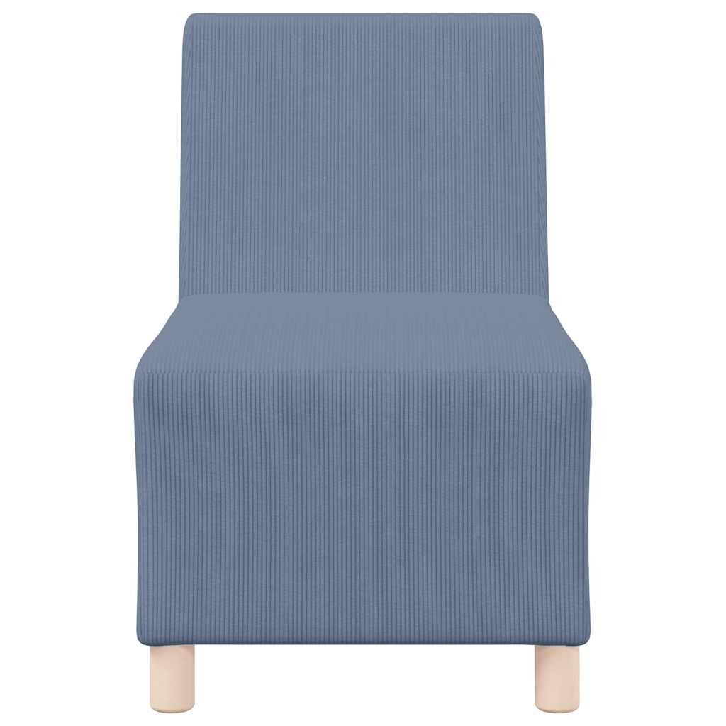| Modular Sofa Unit Armless | Blue 55 x 74 x 82 cm Corduroy fabric