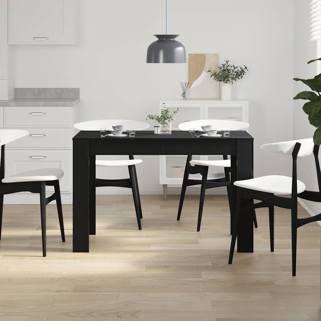 Dining Table Black Oak 120x60x76 cm Engineered Wood