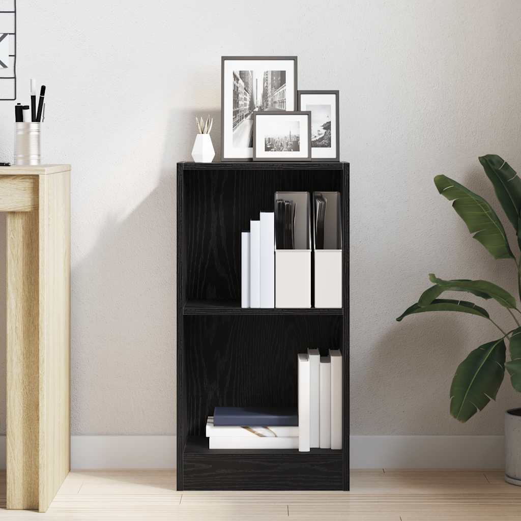 Bookcase Black Oak 40x24x76 cm Engineered Wood
