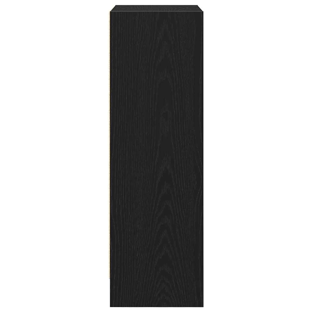 Bookcase Black Oak 40x24x76 cm Engineered Wood