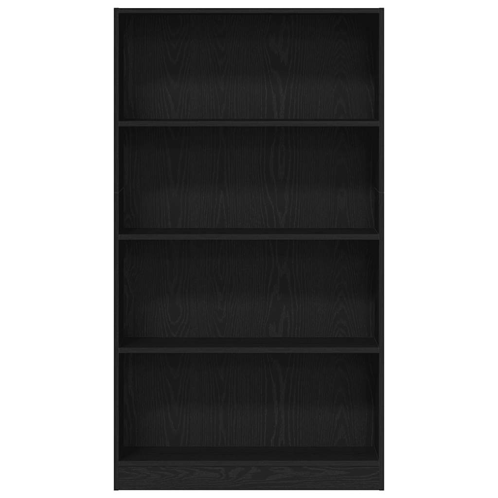 4-Tier Bookcase Black Oak 80x24x143 cm Engineered Wood