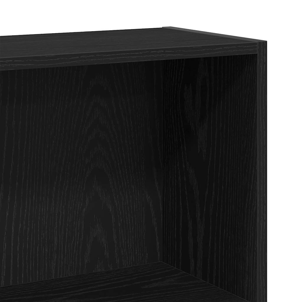 4-Tier Bookcase Black Oak 80x24x143 cm Engineered Wood