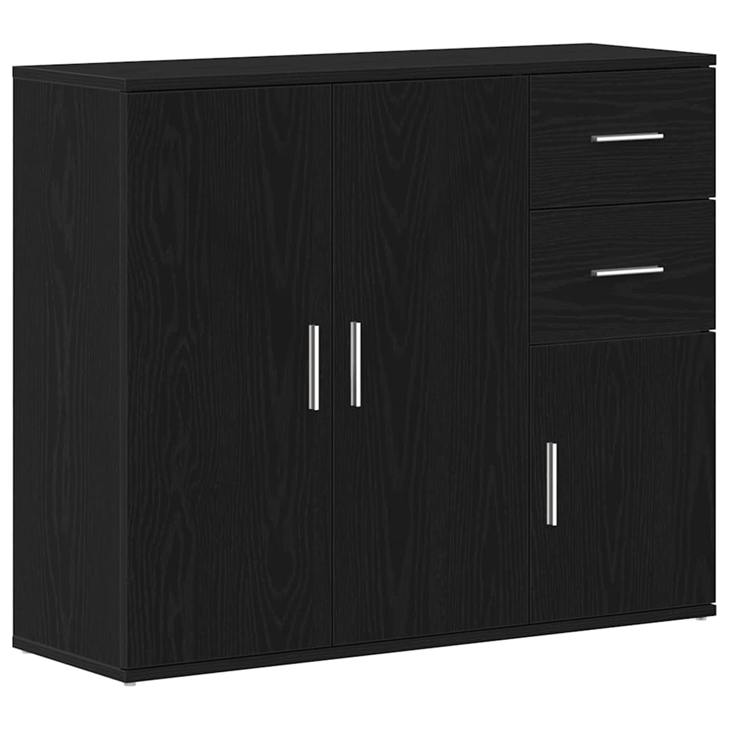 Sideboard Black Oak 91x29.5x75 cm Engineered Wood