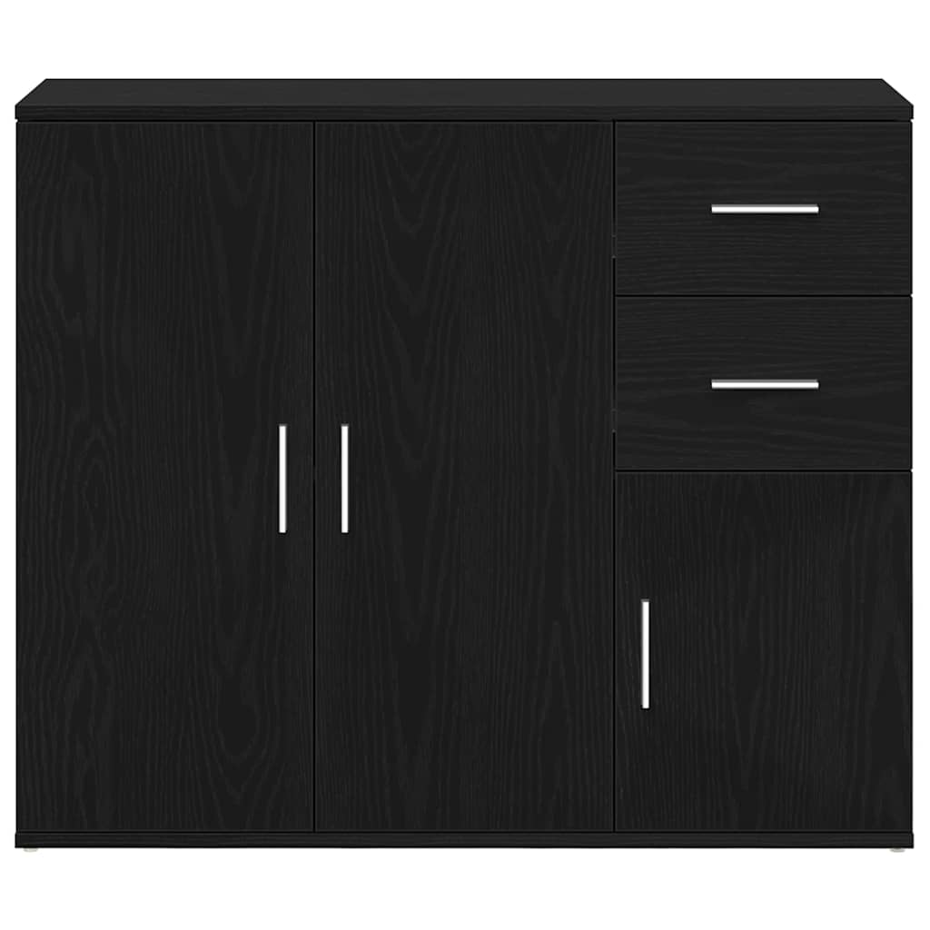 Sideboard Black Oak 91x29.5x75 cm Engineered Wood
