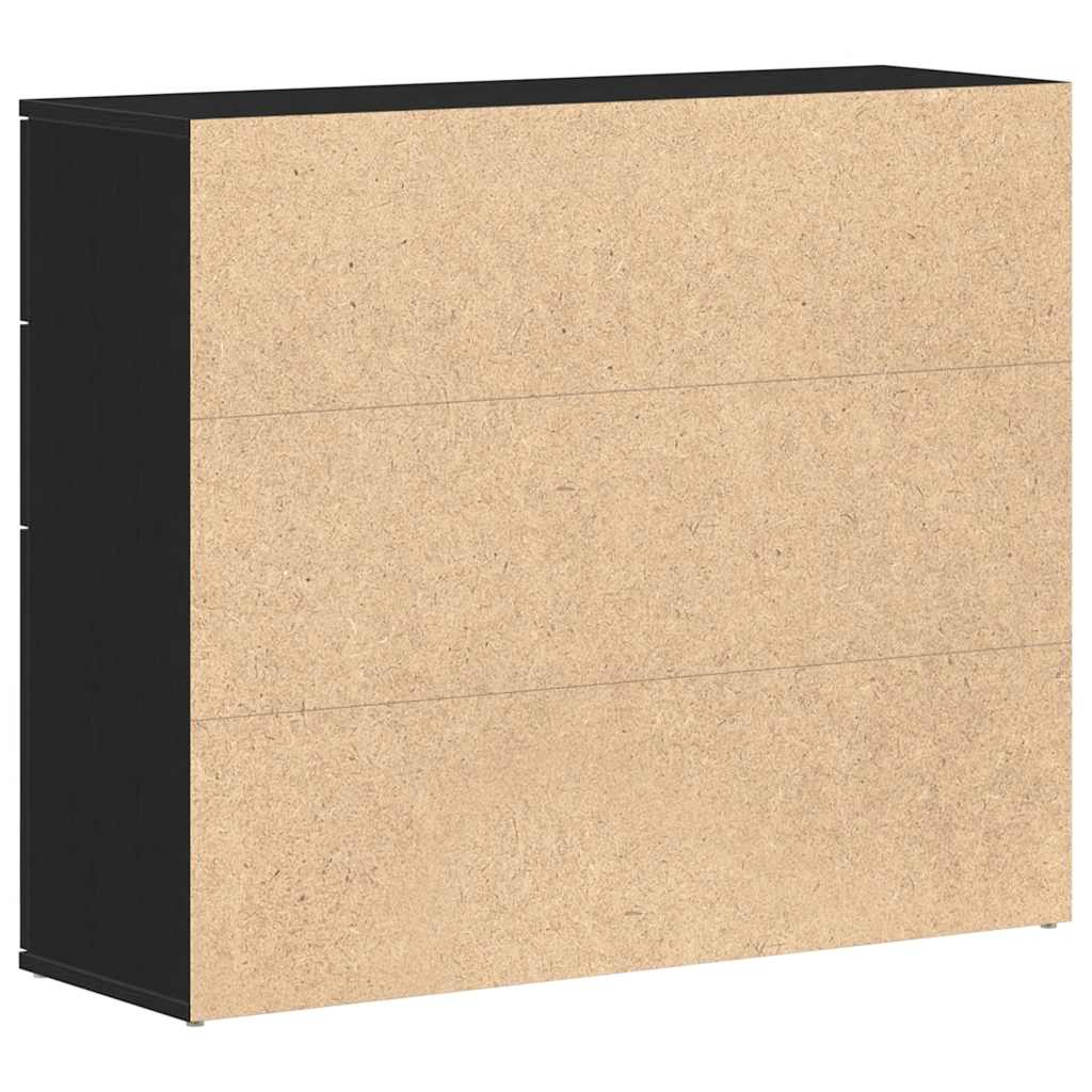 Sideboard Black Oak 91x29.5x75 cm Engineered Wood