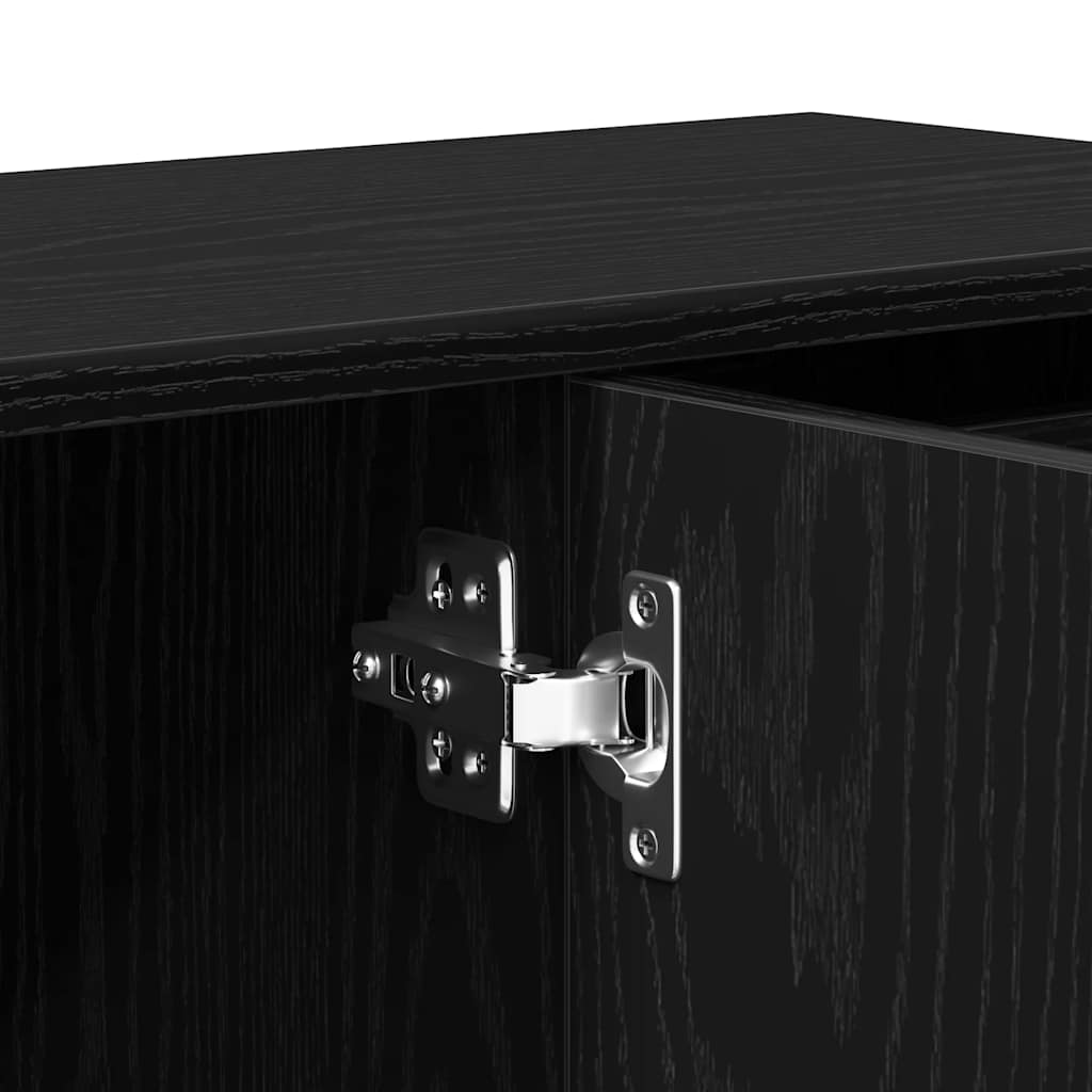 Sideboard Black Oak 91x29.5x75 cm Engineered Wood