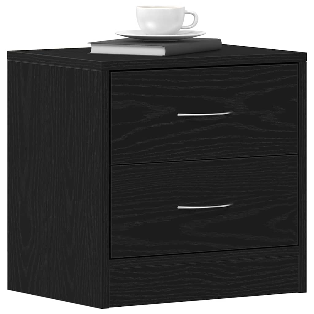 Bedside Cabinet Black Oak 40x30x40 cm Engineered Wood