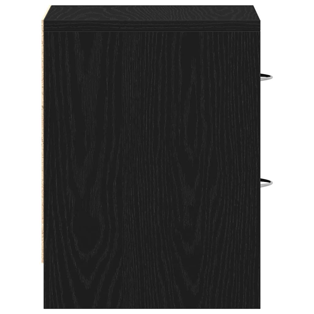 Bedside Cabinet Black Oak 40x30x40 cm Engineered Wood