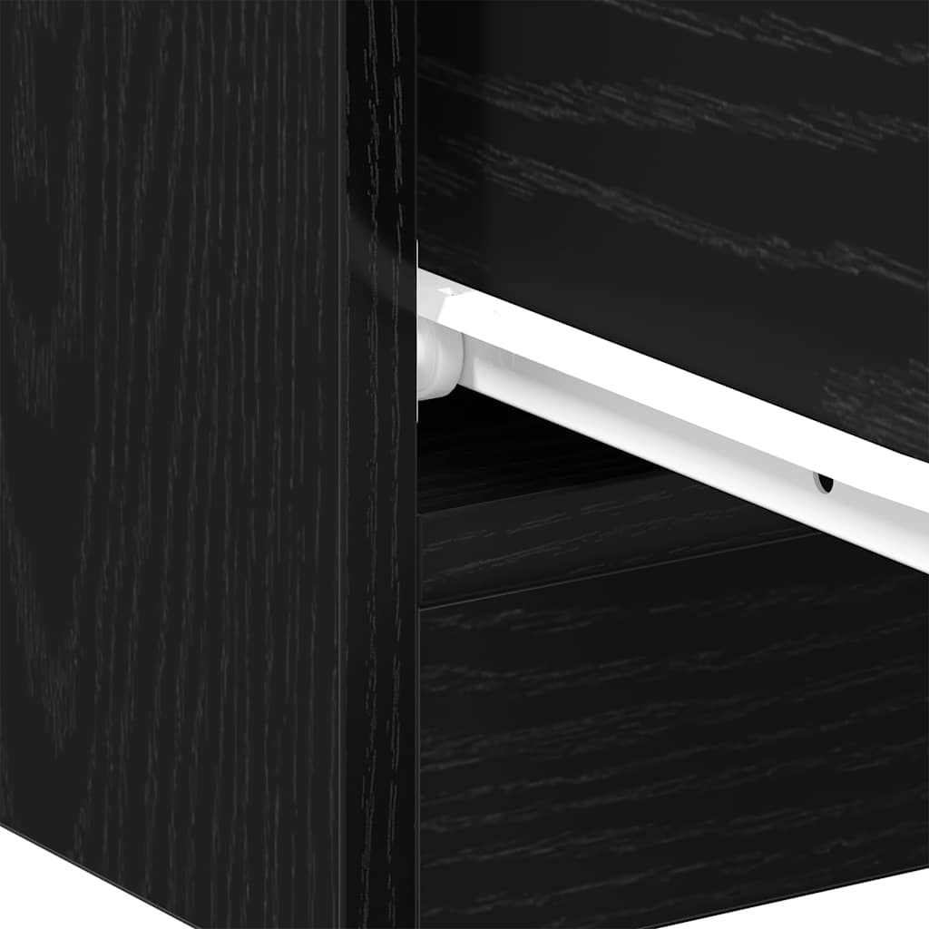 Bedside Cabinet Black Oak 40x30x40 cm Engineered Wood
