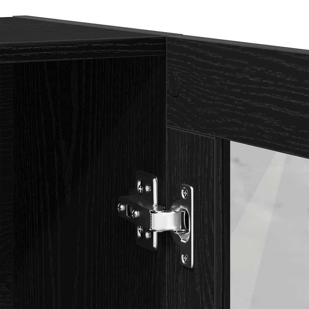 Book Cabinet Black Oak 82.5x30.5x115 cm Engineered Wood