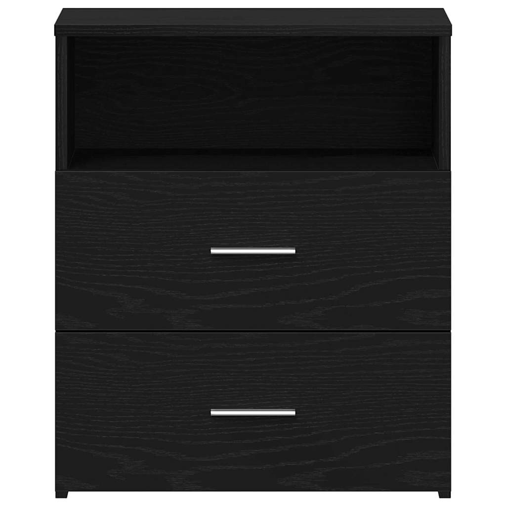 Nightstand with Drawer Black oak 50 x 32 x 60cm Engineered wood