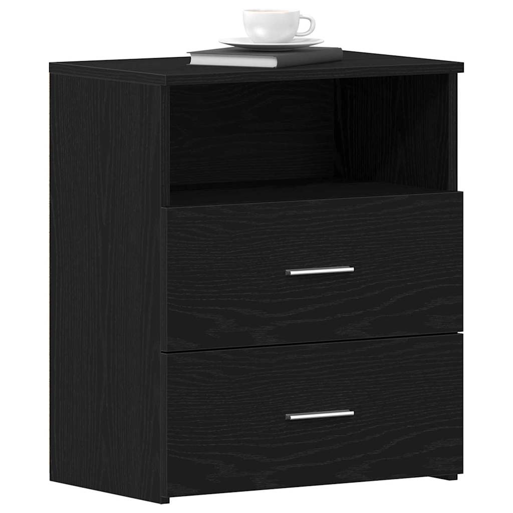 Nightstand 2 pcs Black oak 50 x 32 x 60cm Engineered wood