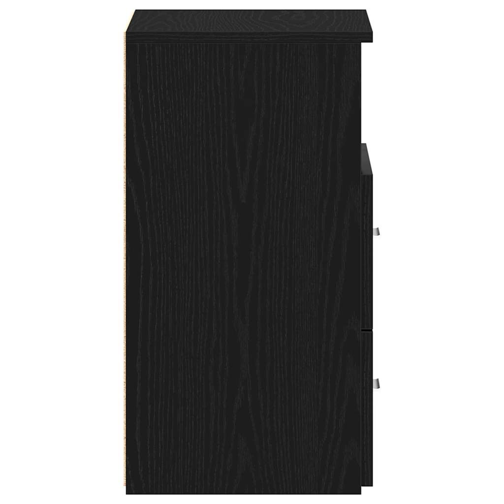 Nightstand 2 pcs Black oak 50 x 32 x 60cm Engineered wood