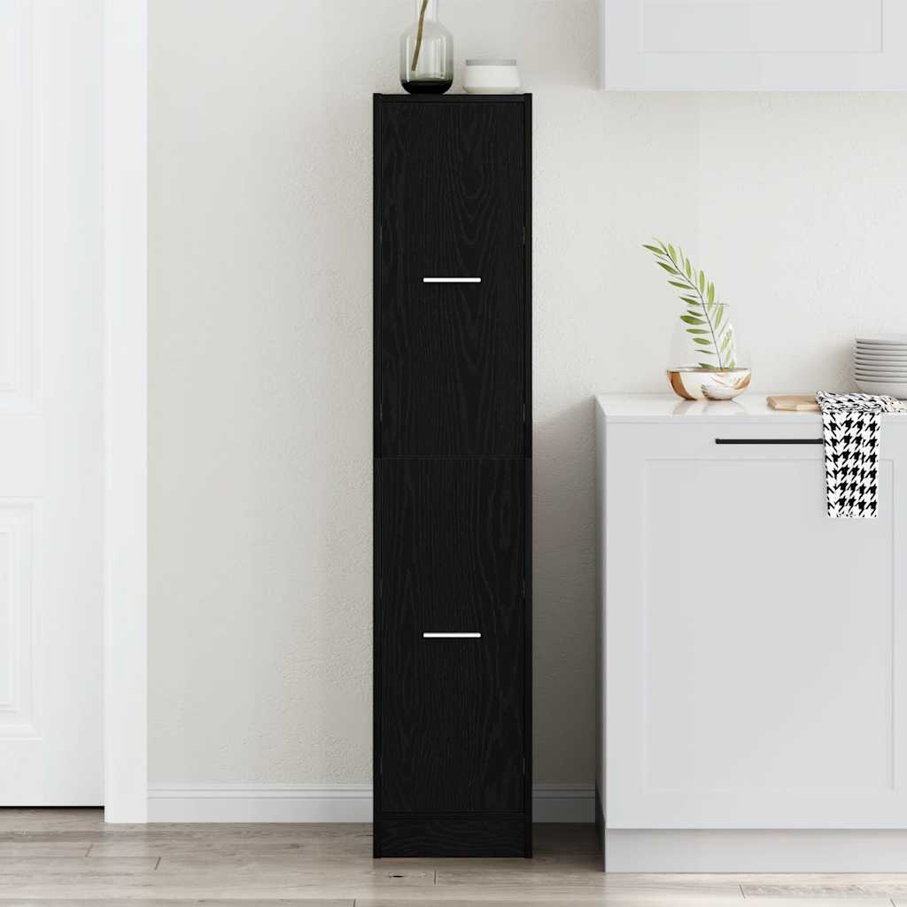 Apothecary Cabinet Black Oak 30x41x144.5 cm Engineered Wood