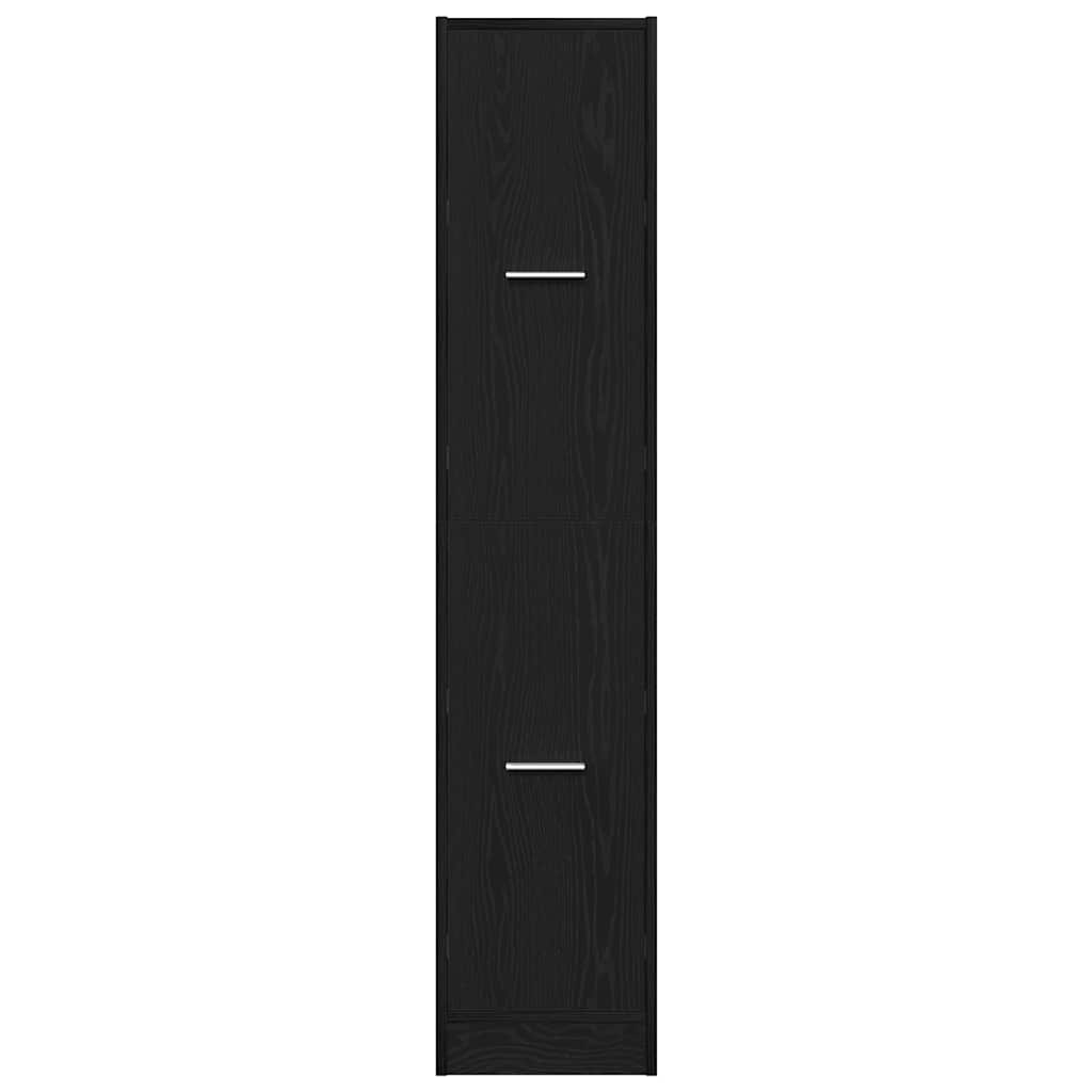 Apothecary Cabinet Black Oak 30x41x144.5 cm Engineered Wood