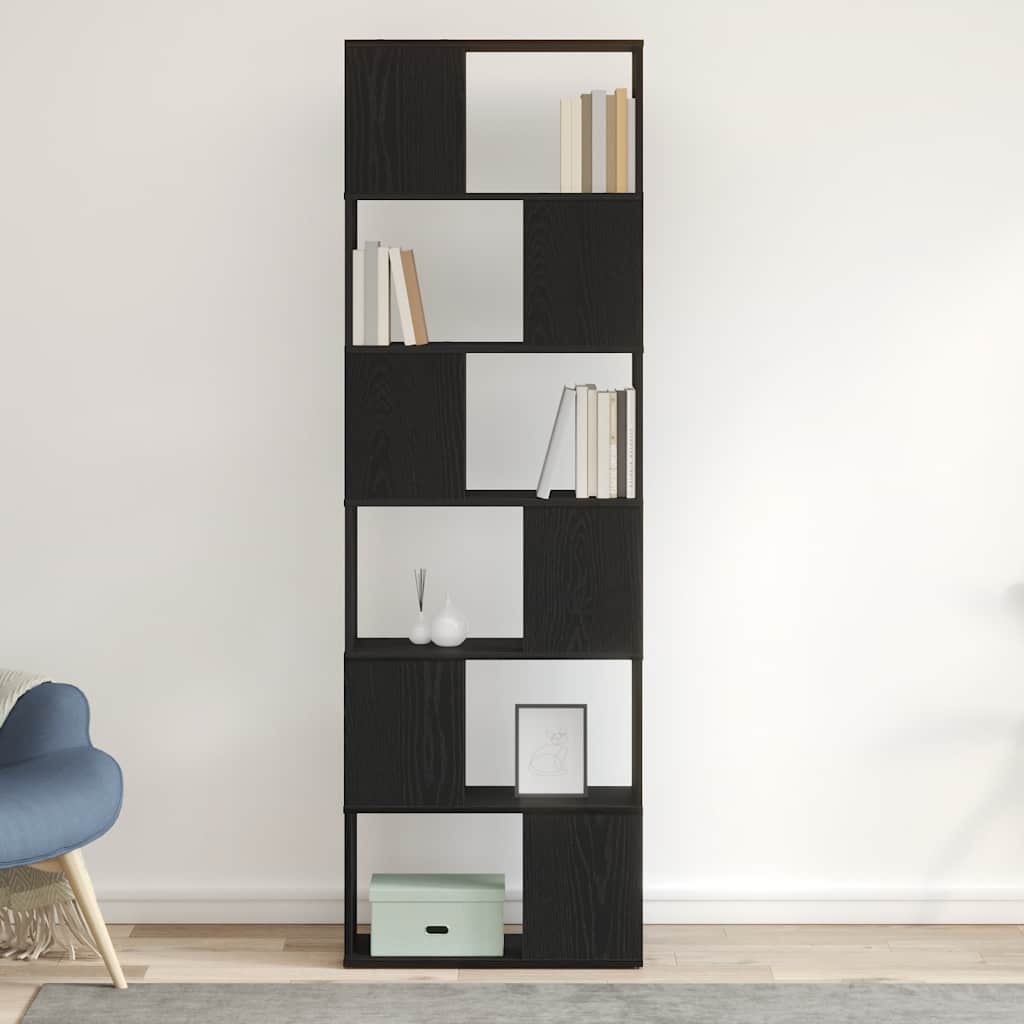 Book Cabinet/Room Divider Black Oak 60x24x186 cm