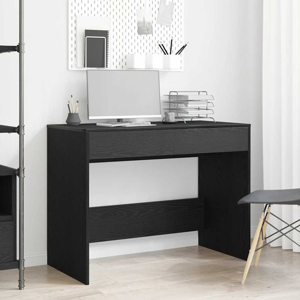 Desk Black Oak 101x50x76.5 cm Engineered Wood