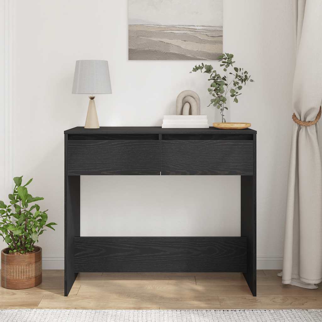 Console Table Black Oak 89x41x76.5 cm Engineered Wood