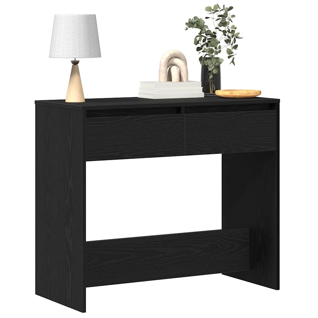Console Table Black Oak 89x41x76.5 cm Engineered Wood