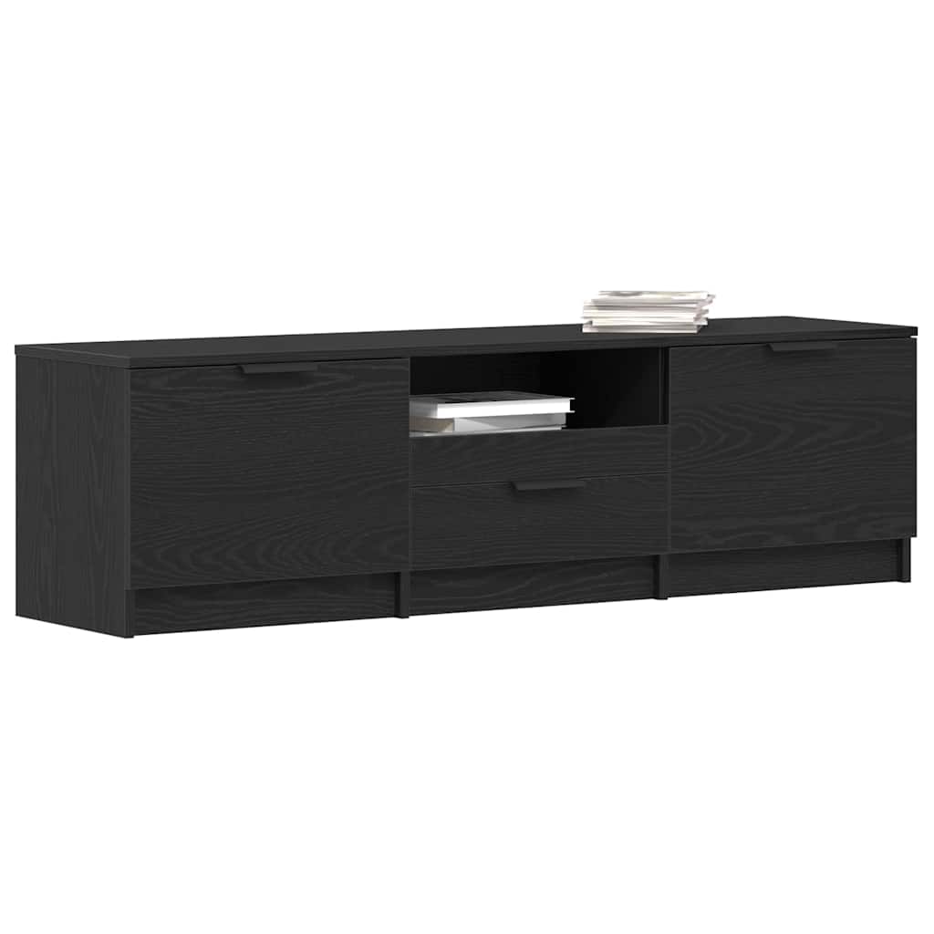 TV Cabinet with Drawer Black 140 x 35 x 40 cm Engineered wood