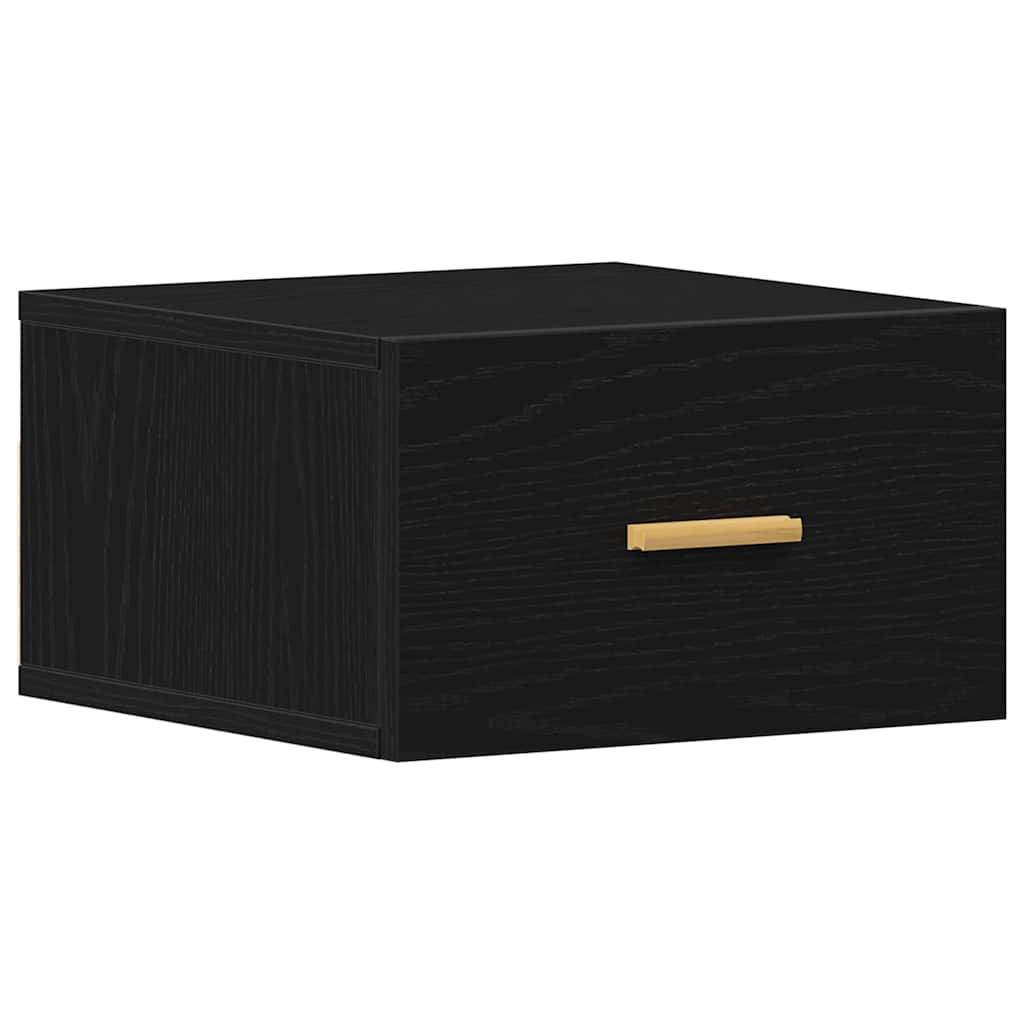 Wall-mounted Bedside Cabinet 2 pcs Black oak 35 x 35 x 20 cm