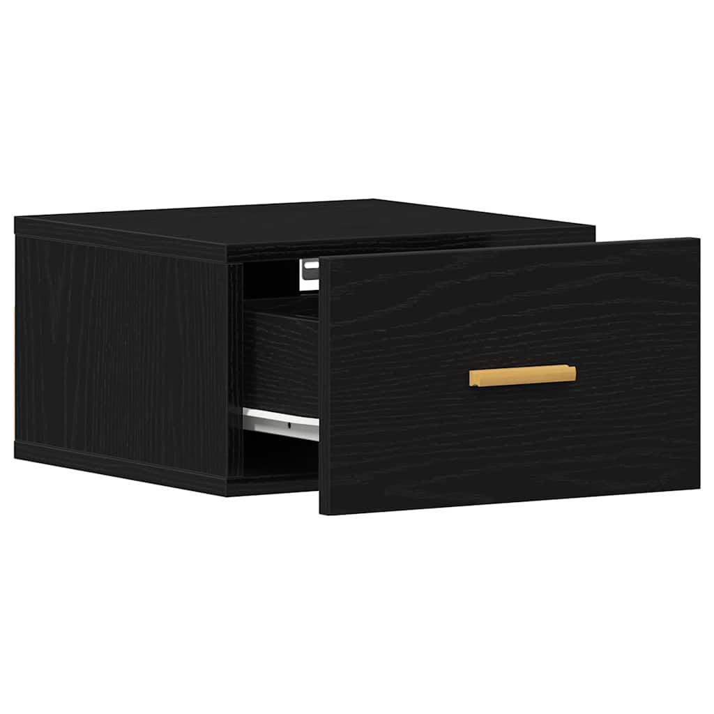Wall-mounted Bedside Cabinet 2 pcs Black oak 35 x 35 x 20 cm