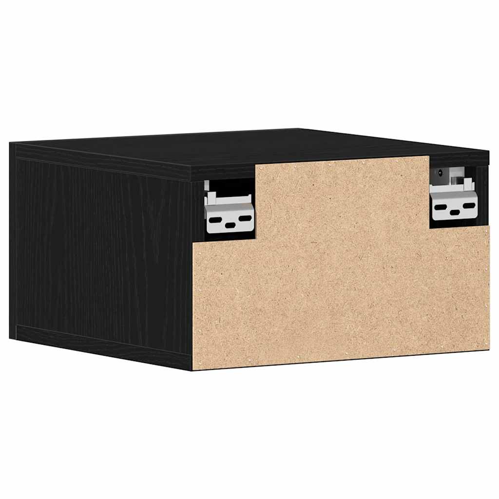 Wall-mounted Bedside Cabinet 2 pcs Black oak 35 x 35 x 20 cm