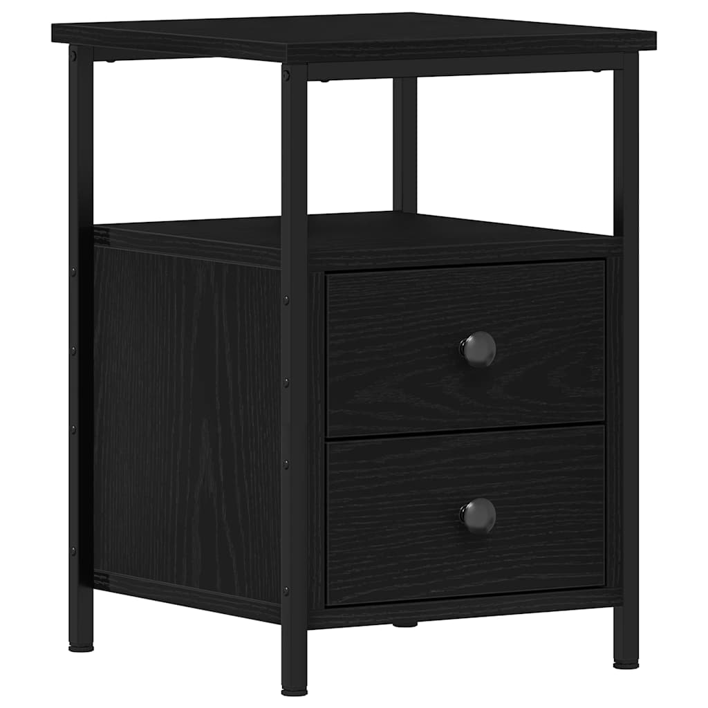 Bedside Cabinets 2 pcs Black Oak 34x35.5x50 cm Engineered Wood