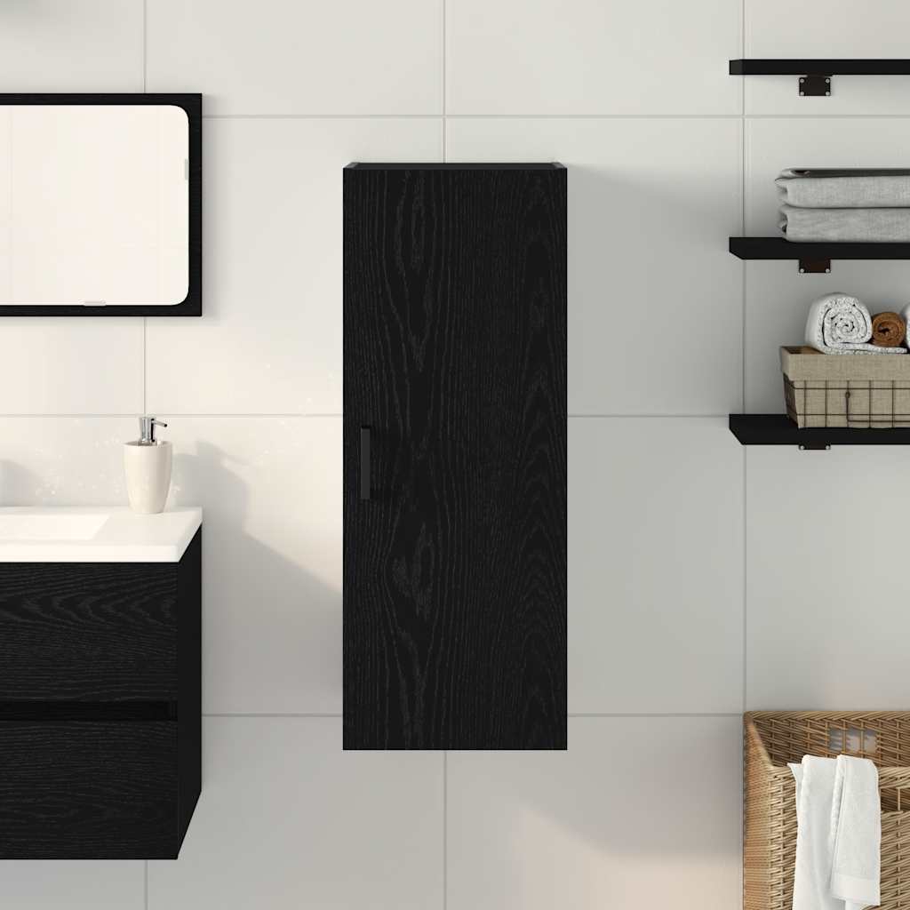 Wall Mounted Cabinet Black Oak 34.5x34x90 cm Engineered Wood