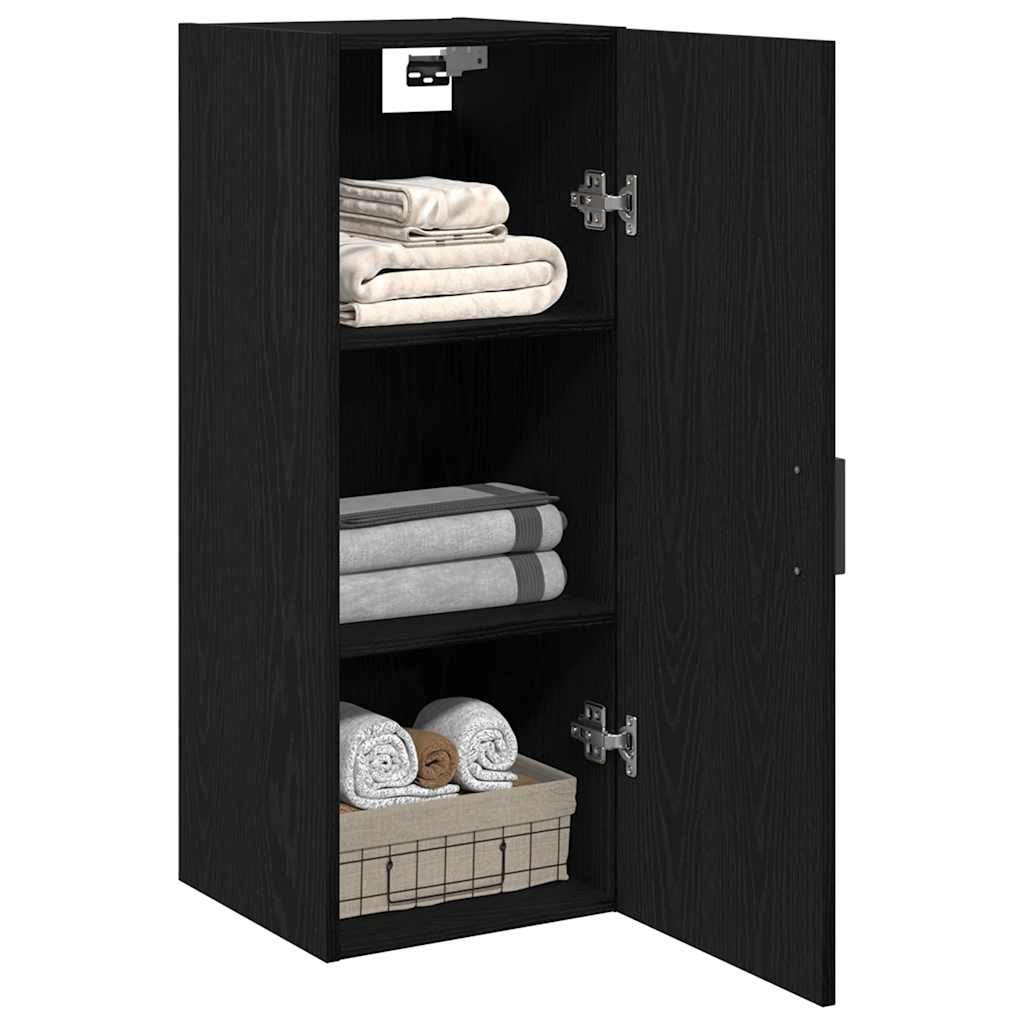 Wall Mounted Cabinet Black Oak 34.5x34x90 cm Engineered Wood