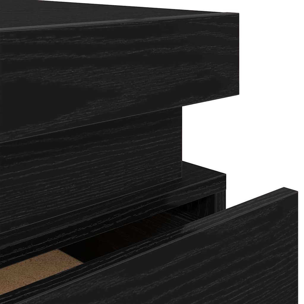 Bedside Cabinet Black oak 35 x 39 x 55 cm Engineered Wood