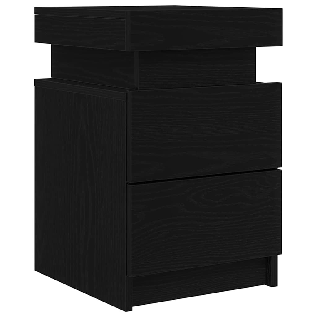 Bedside Cabinet Black oak 35 x 39 x 55 cm Engineered Wood